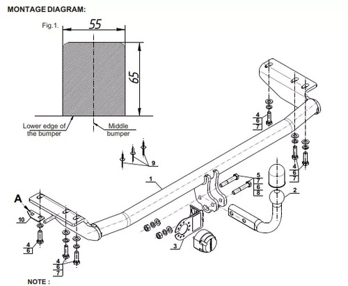 Swan neck tow bar - swan, for