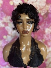 Short Pixie Cut Curly Human