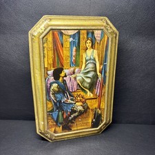 Vintage Peek Frean & Co Biscuit Tin, Artistic Knight & Maiden Lid Design.