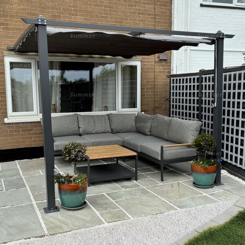 Retractable lean pergola - lean,