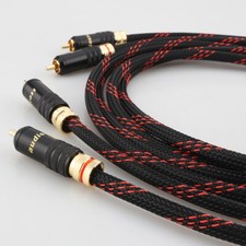 Pair OFC Copper Wire Gold Plated RCA Connector HiFi Audio Interconnect RCA Cable