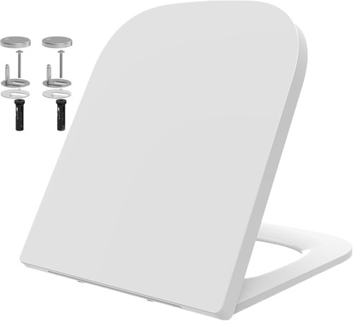 Soft close square toilet seat - close,