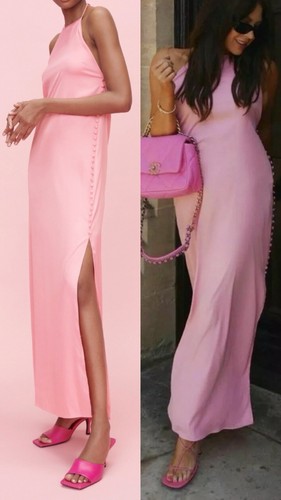 Zara satin halter style - halter, maxi