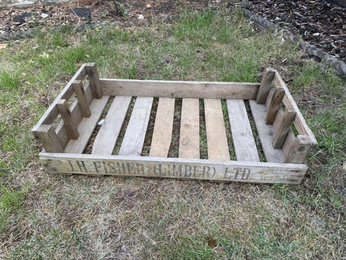 Vintage wooden crate fisher - crate, jh