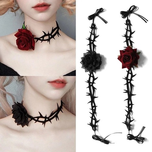 Gothic rose thorn - rose, necklace