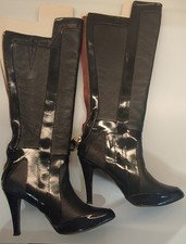 Ted Baker Women's Leather Knee High Black Boots Size 5 Excellent Condition 