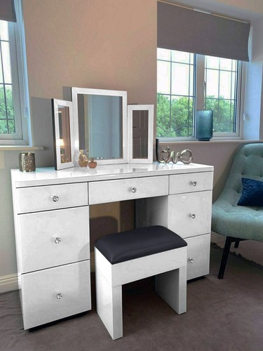 Mirrored furniture glass - mirrored, white