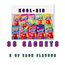 Kool Aid Sachets American Candy Sweets x 33 Sachets Drink Mix Unsweetened New