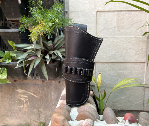 Western leather holster gun - leather,