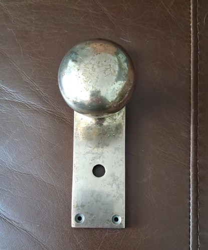 Vintage solid brass thumb turn - thumb,