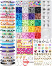 5000-Piece Bracelet Making Kit with Clay Beads and Charms for Teens
