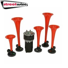 12v Red Musical LA CUCARACHA Air Horns For Car Boat Van Truck Horn Kit BH2