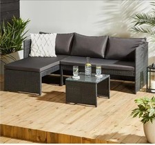  Corner Rattan Garden Sofa  Set Free Delivery Storm Grey 