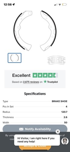 Rear brake shoe - brake, datsun