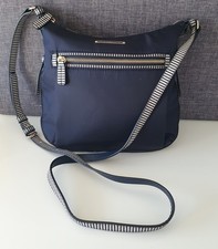 Fiorelli Navy Blue Fabric White Striped Trim Crossbody Bag !