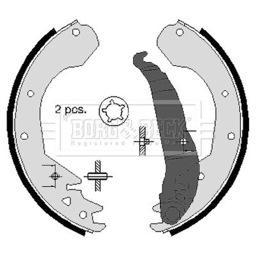 Borg beck brake shoe set - beck,