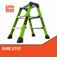 Little Giant Sure Step Stool - HiViz Green Fibreglass Hop Up Step