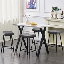 2/4x Bar Stools Breakfast Kitchen Stool Industrial Barchair Velvet/pu Seat Metal