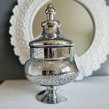 Footed Glass Jar Cookie Sweet Bonbon Storage Jar Bowl With Lid 30 cm Handmade