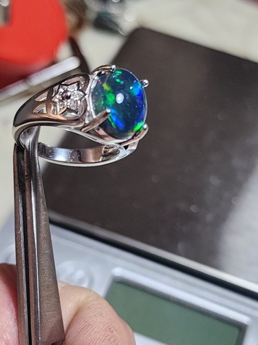 Black opal ring size - opal,