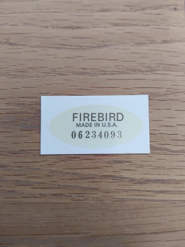 Gibson firebird label - gibson,