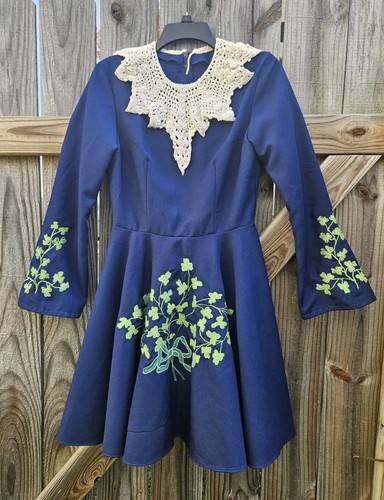 Vintage handmade navy green - vintage, navy/