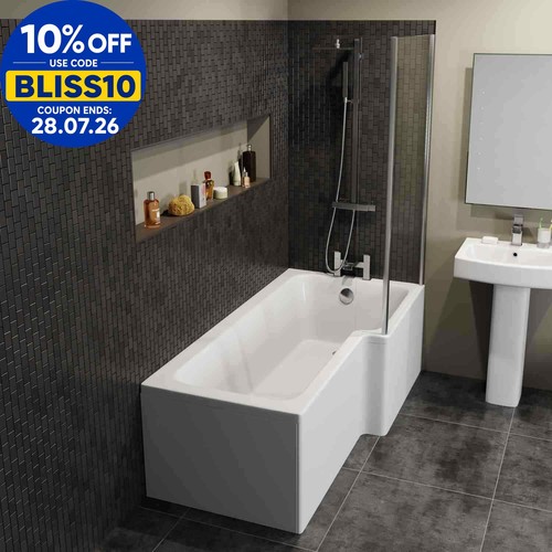 Modern shaped shower bath - l,