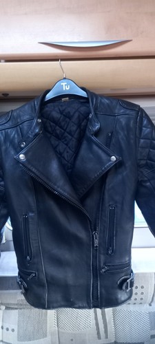 Ladies leather biker - leather, jacket