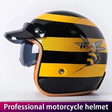 Retro Motorcycle Helmet Yellow