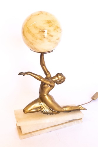 Art deco spelter - spelter, lady