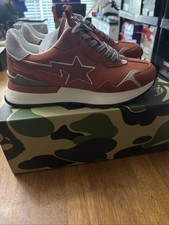 Size 7 - A Bathing Ape Roadsta Low Orange Grey bape