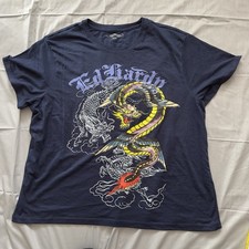 Ed Hardy  Navy Dragon T Shirt