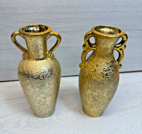 Vintage pair gold gilt amphora - vintage,