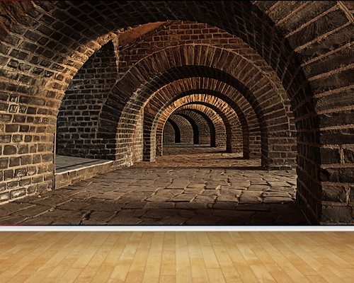 Brick stone walls arch - walls, archway