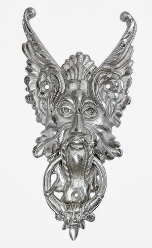 Gothic face front door knocker - door,