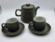 Denby Chevron Teapot And 2x