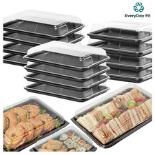 Large Sandwich Platters Trays With Lids Plastic For Party Food Catering Buffets