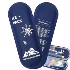 2x Insulin Cooler Travel Case Diabetic Medication Organizer Reusable Gel Ice Bag