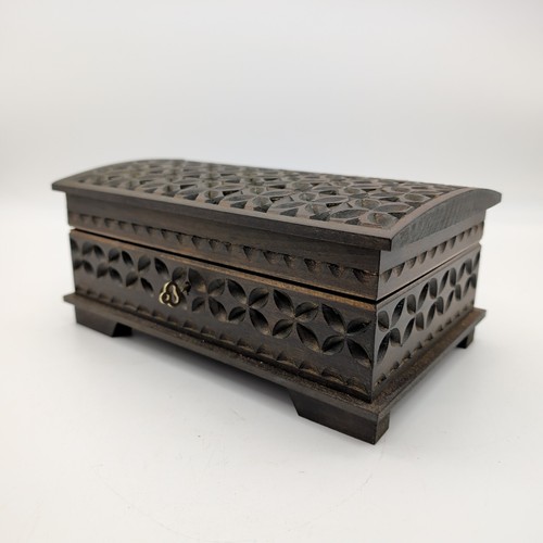 Carved wood jewellery storage - carved,