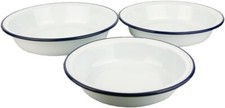Falcon Ware Enamel Round Set of 3 Oven Pie Dishes - 18cm, 20cm, 22cm