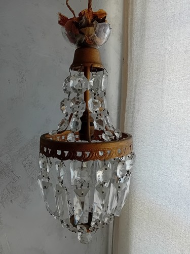 Vintage glass crystal bag - crystal,