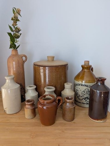 Vintage stoneware bottle - vintage,