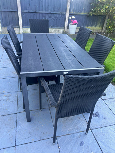 Black rattan effect piece - black,