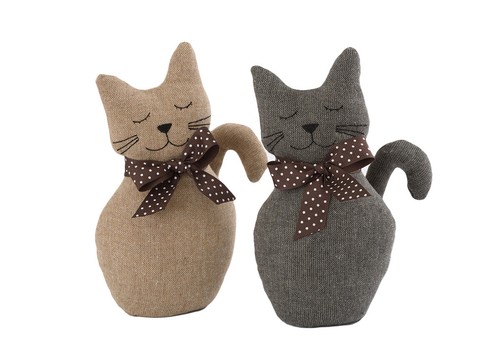 Cat doorstop fabric filled - cat,