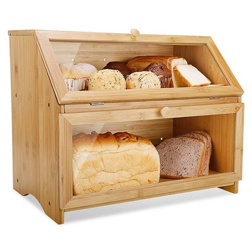 Tier bamboo bread bin - bamboo,