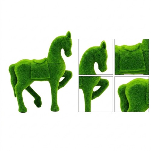 Rustic flocked horse - flocked,