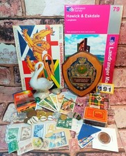 Vintage Curio Job Lot coins Ephemera Stamps, Ceramic Etc History
