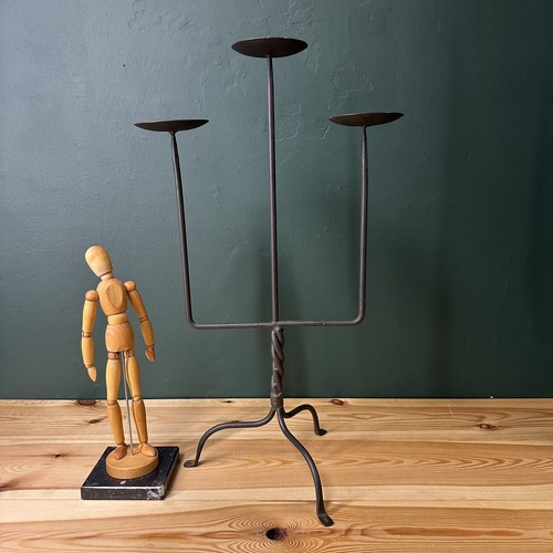 Vtg wrought iron - wrought, candelabra