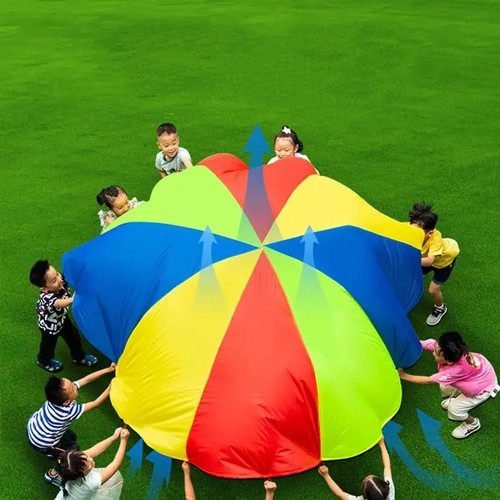 Large kids play parachute - kids,