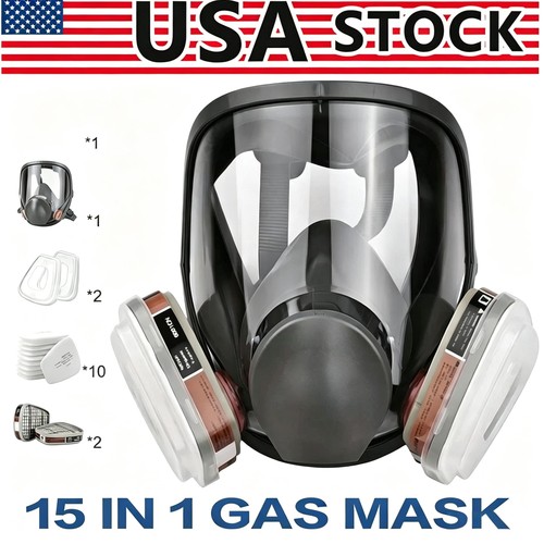 Full face respirator gas mask - face,